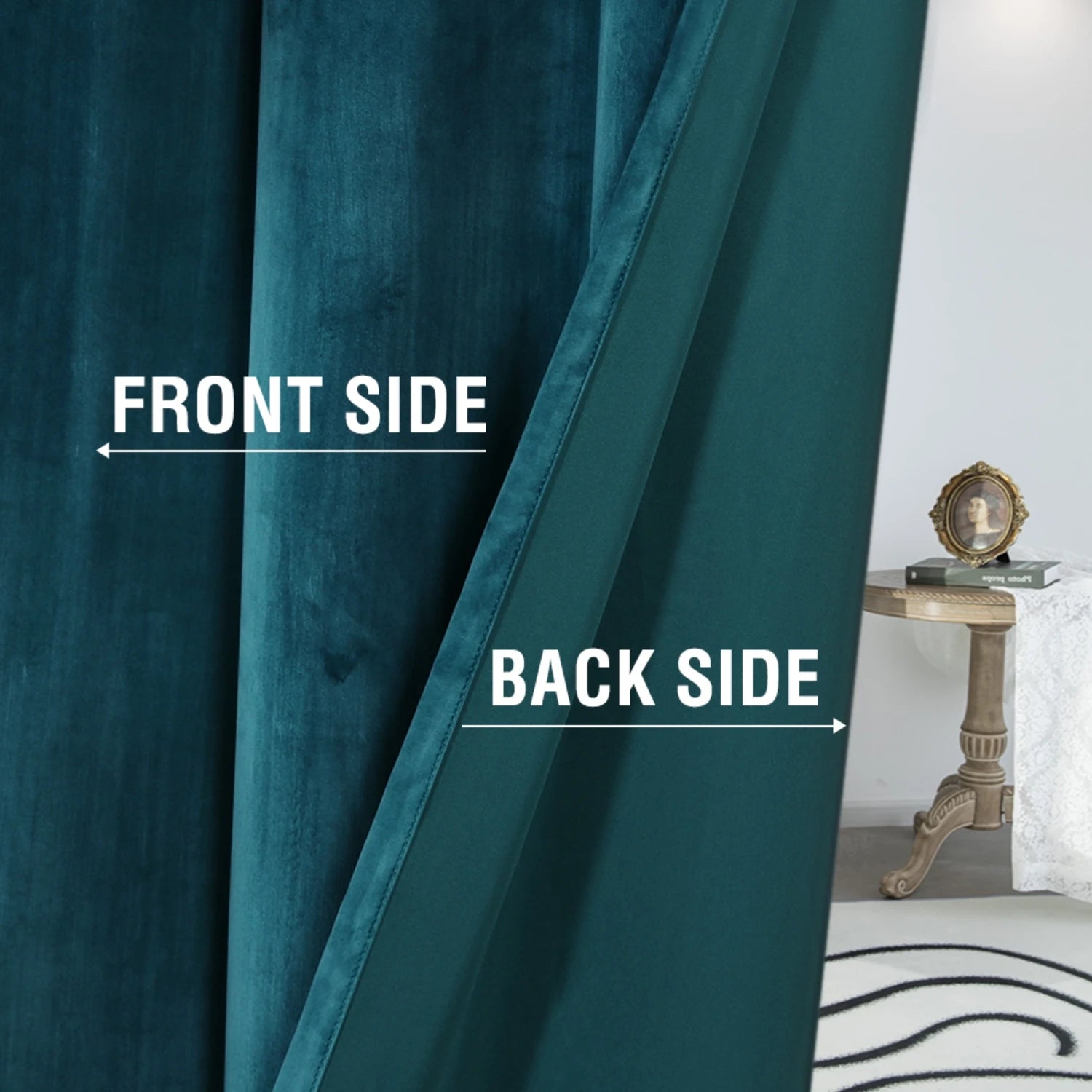 Velvet Blackout Curtains 2 Panels Set Thermal Insulated Long Curtains Drapes Room Darkening Grommet Drapes for Living Room