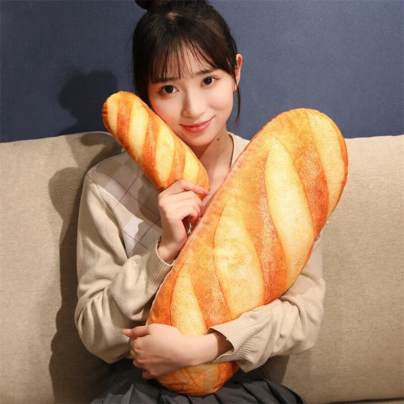3D Simulation Bread Plush Pillow,Soft Butter Toast Bread Food Pillow Lumbar Back Cushion Stuffed Toy for Home Decor