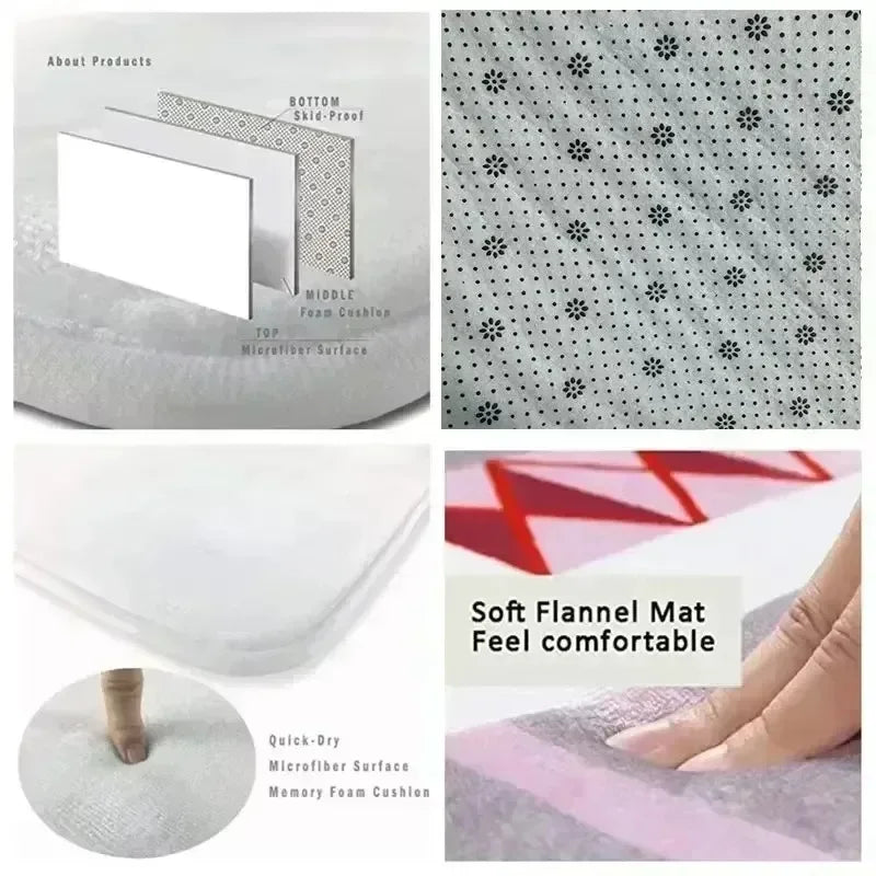 Floral Patterned Rug Non-slip Washable Rug Stylish Contemporary Rug, Living Room Rug Durable Cozy  Area Runner Mats Decoration