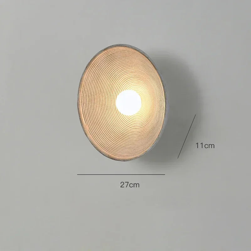 Wabi sabi Round Wall Lamp Retro Loft Living Room Bedroom Bedside Sconces Home Decoration Glass Resin Corridor Aisle Wall Lights