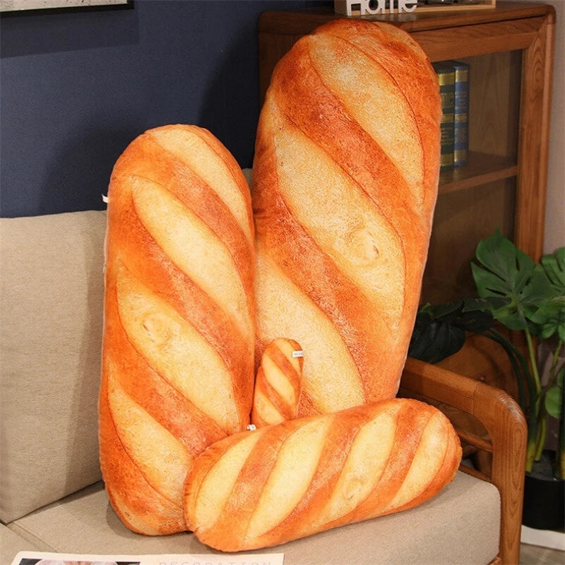 3D Simulation Bread Plush Pillow,Soft Butter Toast Bread Food Pillow Lumbar Back Cushion Stuffed Toy for Home Decor