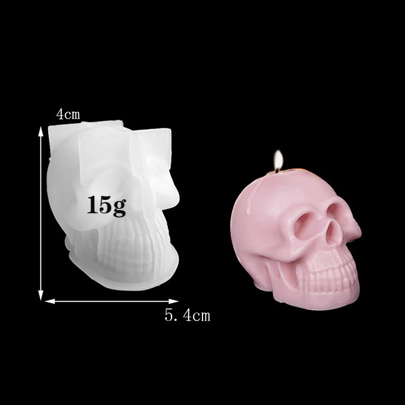 3D Skull Candle Silicone Mold DIY Halloween Decorative Candle Handmade Soap Plaster Epoxy Craft Casting Tools for Home Gifts