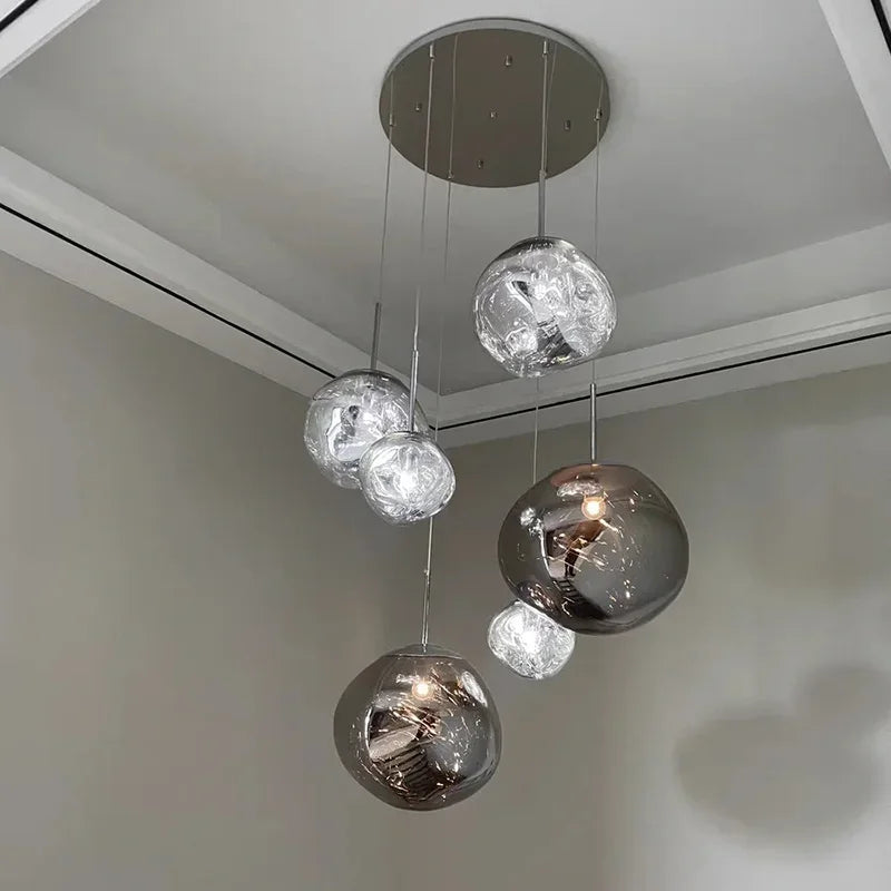 Nordic LED Ceiling Pendant Lamp Glass Lava Effect Decor Home Fixtures for Kitchen Hanging LED Pendant Lights Lighting Decor Home