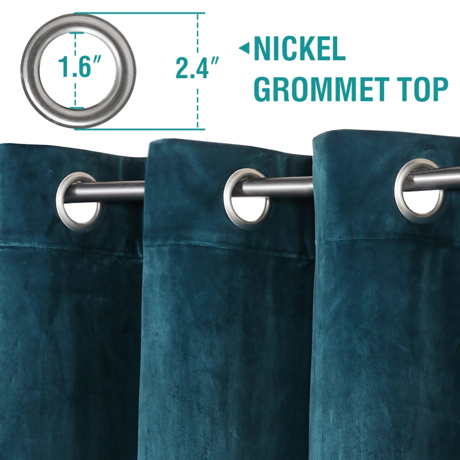 Velvet Blackout Curtains 2 Panels Set Thermal Insulated Long Curtains Drapes Room Darkening Grommet Drapes for Living Room