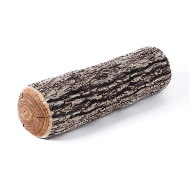 1PC Decorative Round Throw Pillow, 3D Digital Print Comfortable Kids Funny Log Pillow Cylinder Floor Cushion for Home