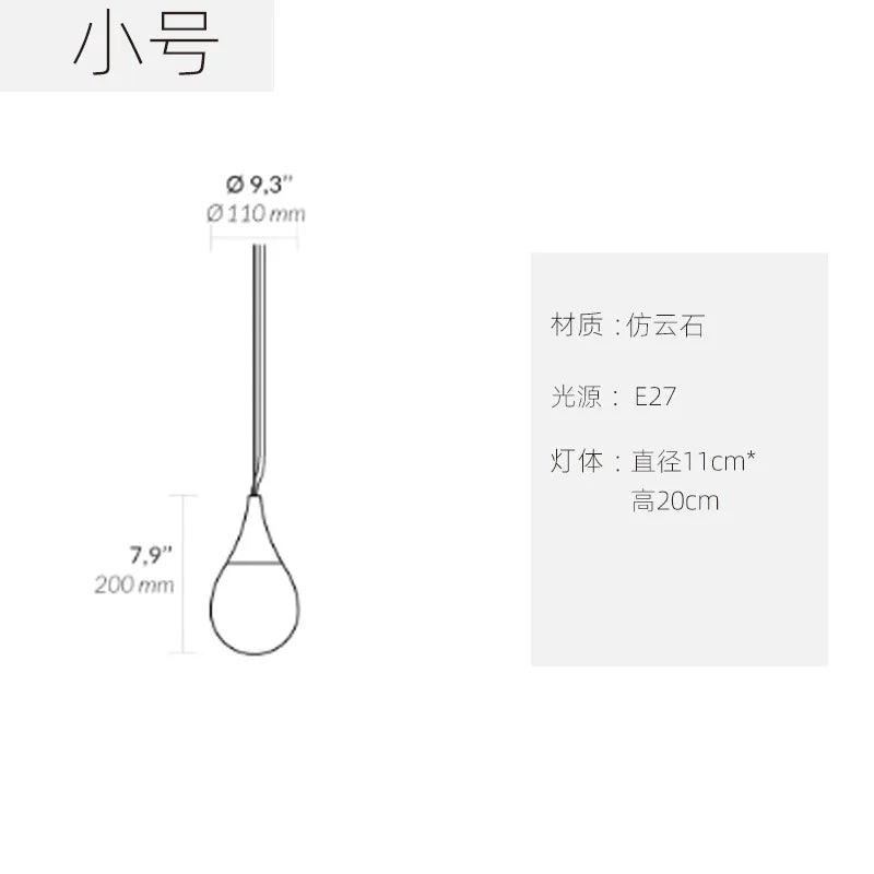 French restaurant chandelier imitation marble lamp bedroom bedside lamp Wabi Sabi minimalist bar design model room lamp