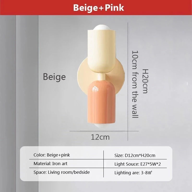 Dropshipping Nordic Wall Lamp LED Macaron Minimalist Sconce Bedroom Bedside Living Room Study Aisle Indoor Home Decoration Light