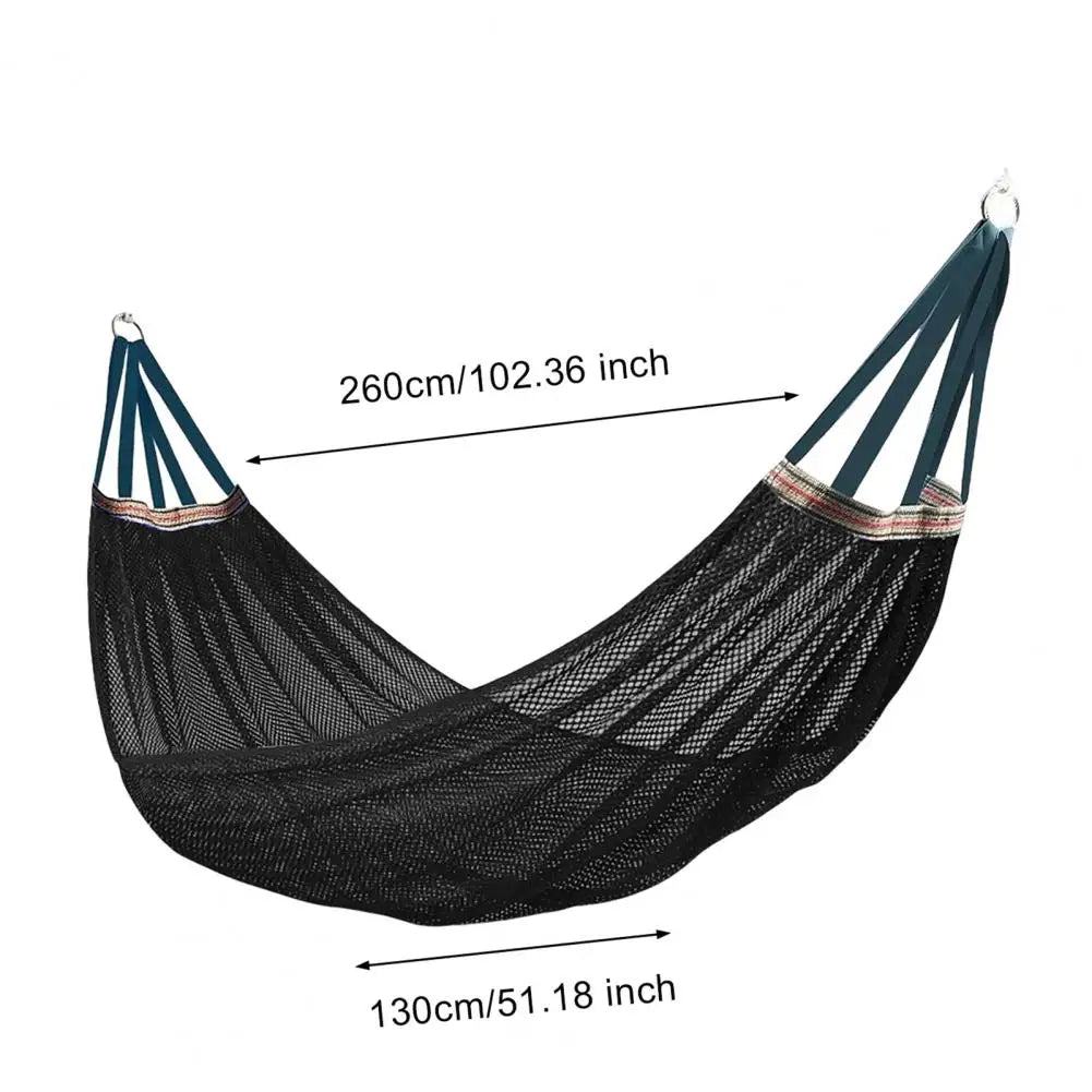 Portable Single Person Hammock with Carry Bag Breathable Mesh Swing for Camping Garden Patio Balcony Outdoor Relaxation