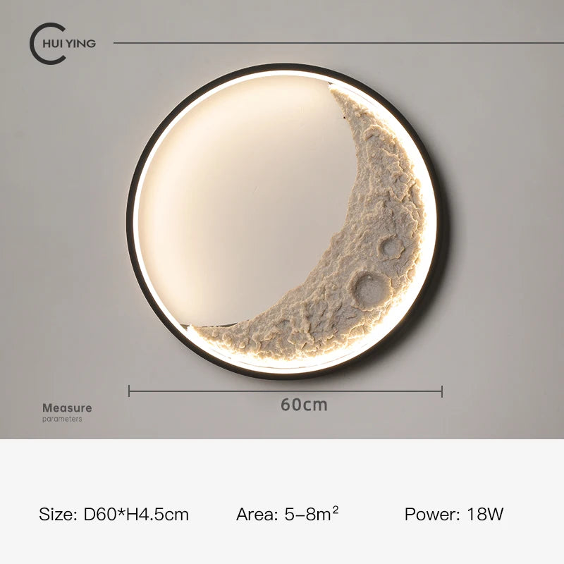 Creative Moon wall Lamp Led dimmable murale bedroom beside Light For Living Room Kitchen Hall Background Decor Stairway light