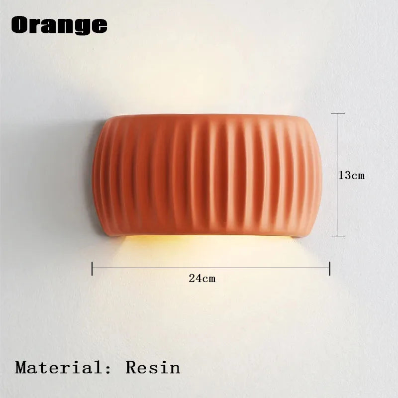 French Beige Resin Wall lamp Pumpkin Shape wall light Bedroom Bedside Lampcorridor Ambient Lamp Decoration Lustres