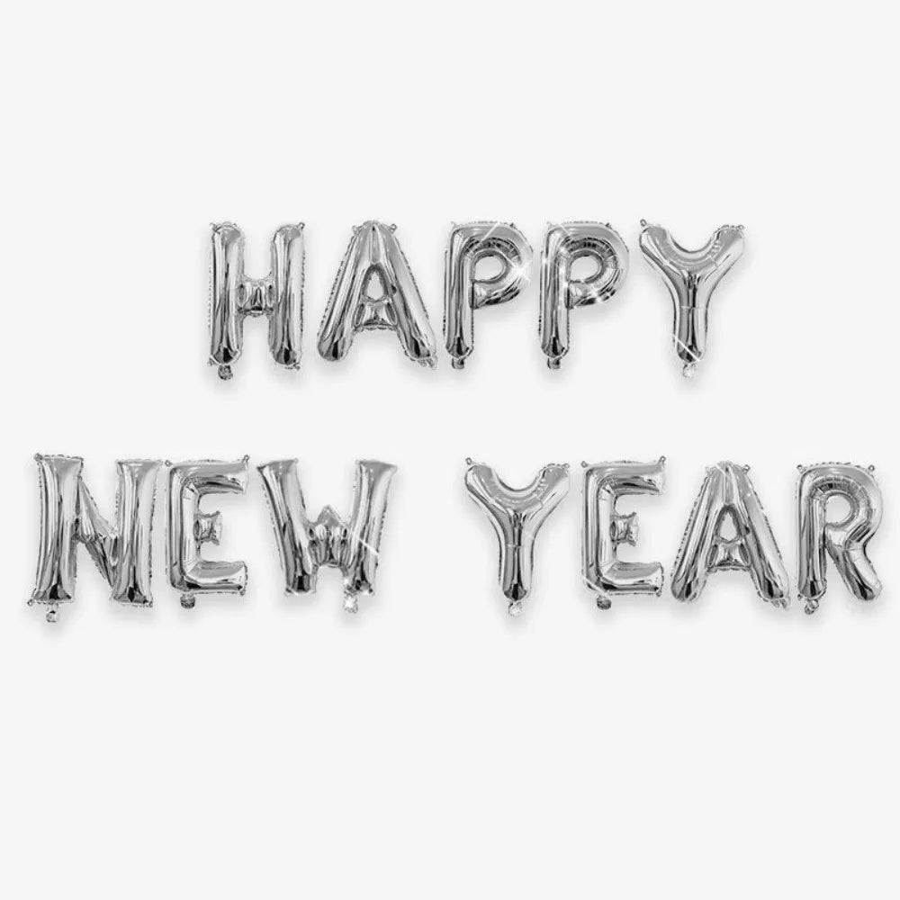 Happy New Year 2026 Alphabet Balloons Holiday Ornaments New Year Colorful Foil Balloons Inflatable Party Supplies