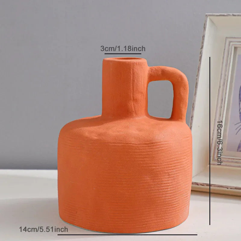 Nordic Minimalist Ceramics Vase Ornaments Creative Living Room TV Cabinet Desktop Dried Flower Vases Home Decoration Accessories