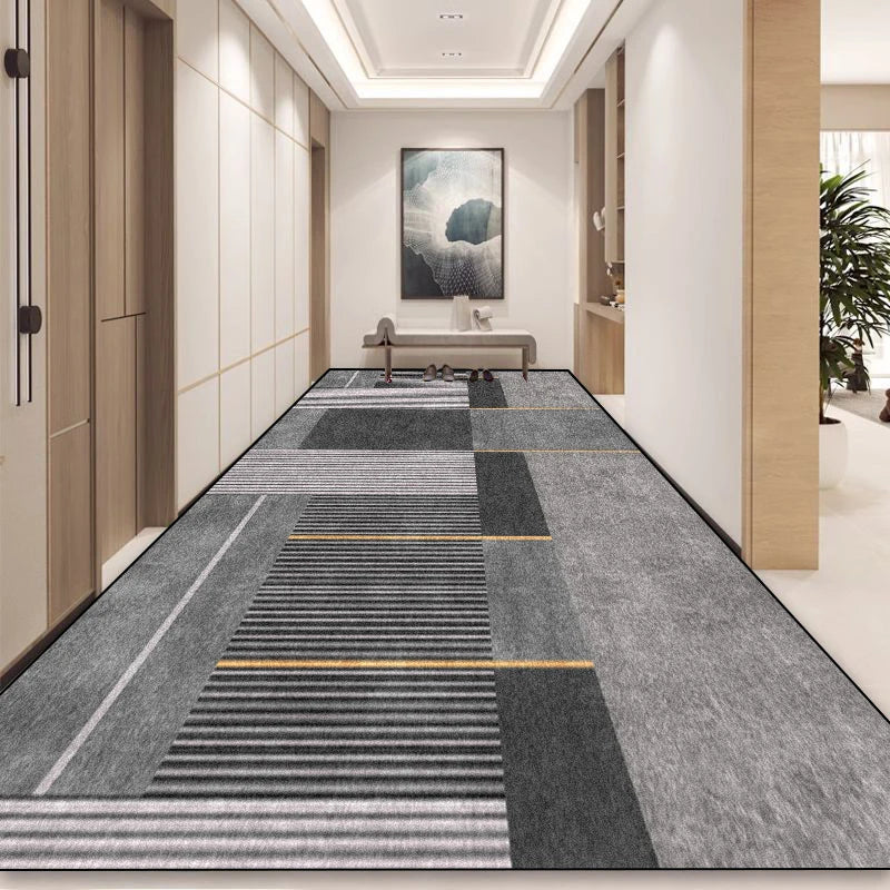 Modern Luxury Long Corridor Carpet Runner Washable Hallway Area Rug Hotel Porch Entry Doormat Non-slip Stairway Floor Mats Ковер