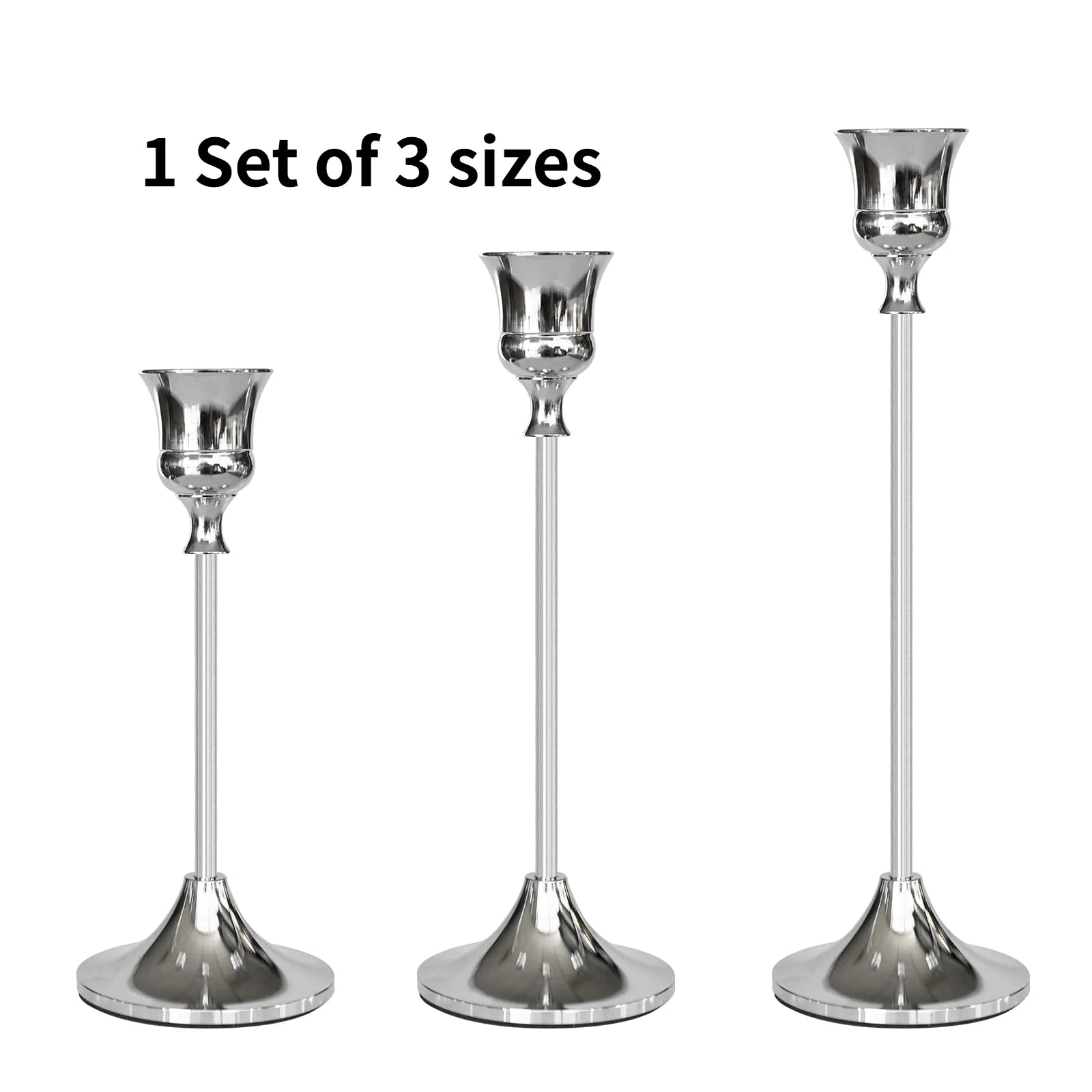 3Pcs/Set European Style Metal Candle Holders Candlestick Fashion Wedding Table Candle Stand Exquisite Candlestick Christmas Tabl