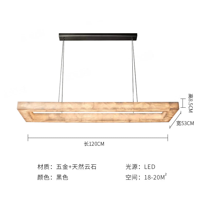 Modern simple long dining room marble chandelier designer new Chinese living room dining table bar table study tea room lamps
