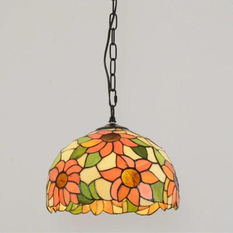 Nordic Colorful Glass Pendant Lights Mediterranean Countryside Hanging Lamp Bedroom Bedside Living Room Led Chandelier