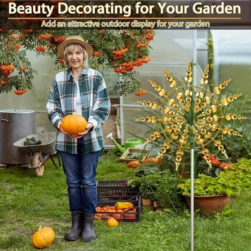 Unique Magical Metal Windmill 3D Wind Kinetic Sculpture Wind Catchers Outdoor Patio Decoration Wind Spinners For Outdoor Garden