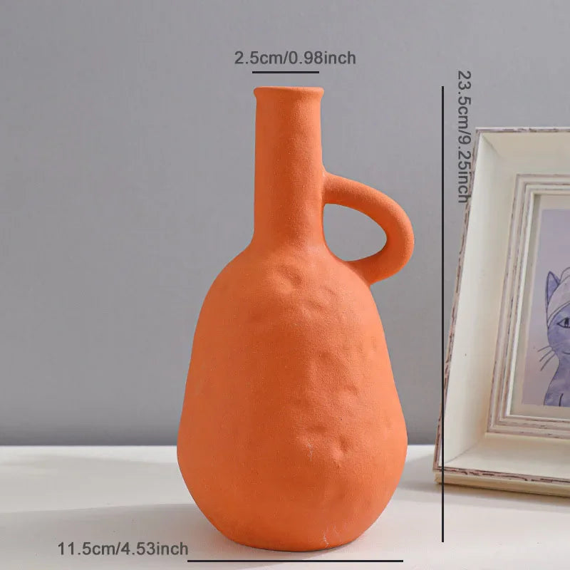 Nordic Minimalist Ceramics Vase Ornaments Creative Living Room TV Cabinet Desktop Dried Flower Vases Home Decoration Accessories