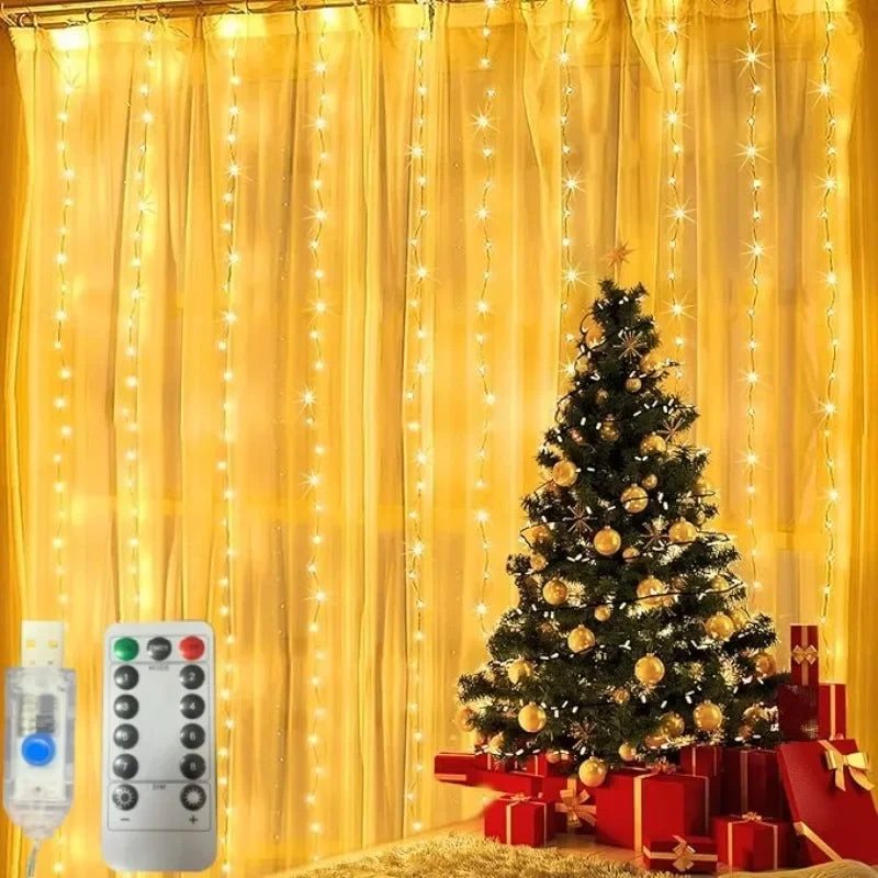 Remote Curtain Fairy Lights 3/4/6M LED 8 Modes Window USB Power String Lights Festoon Party Xmas New Year Christmas Light Decor