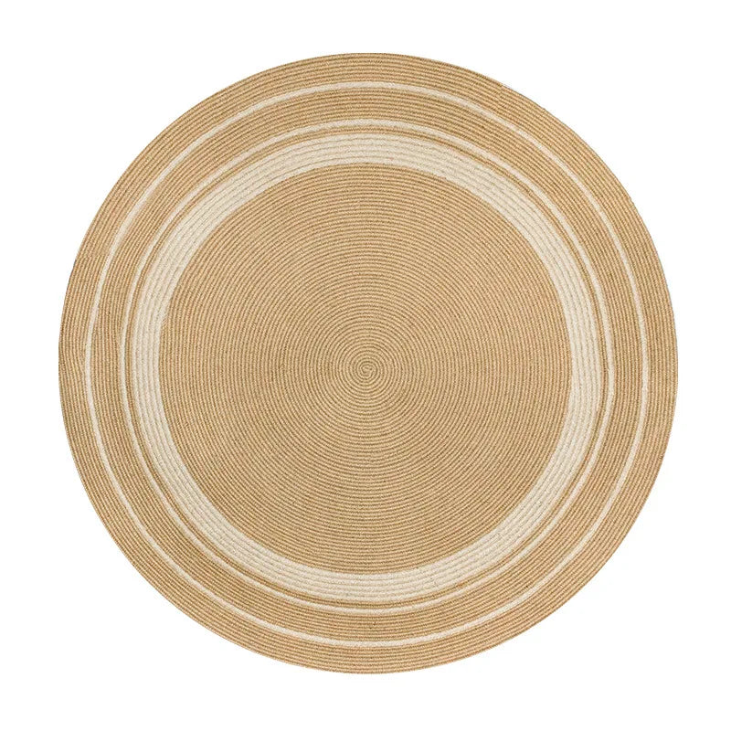 Natural Jute Handwoven Living Room Carpet, Minimalist Bedroom Rug for Home Decoration, Durable and Breathable Floor Mat