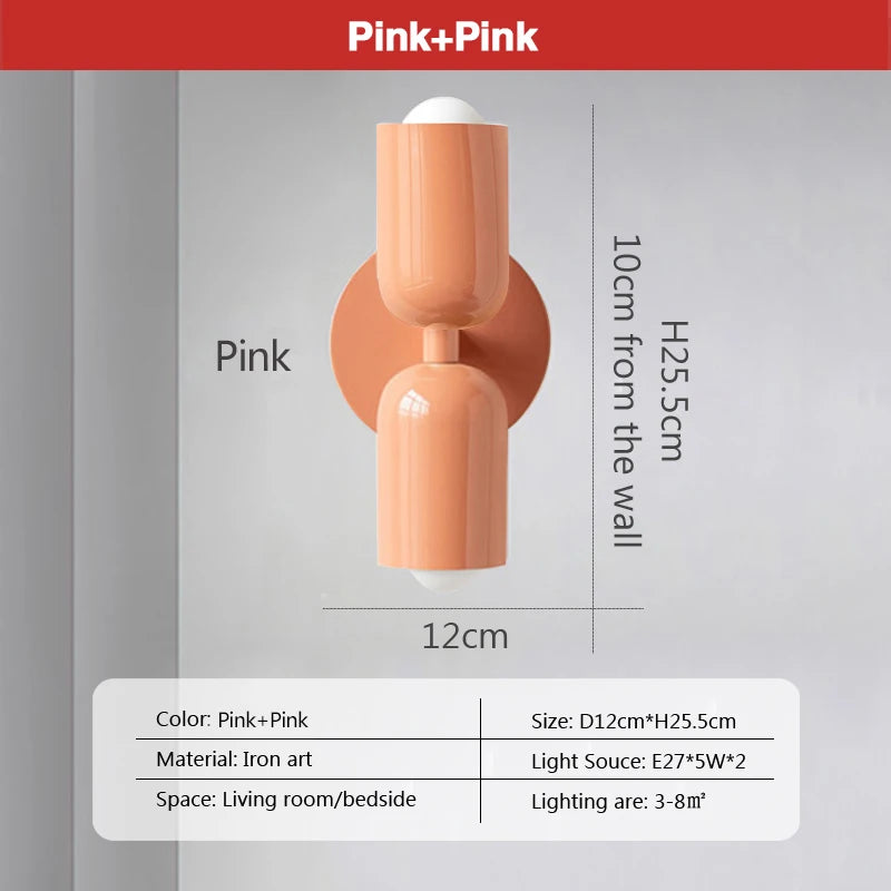 Dropshipping Nordic Wall Lamp LED Macaron Minimalist Sconce Bedroom Bedside Living Room Study Aisle Indoor Home Decoration Light