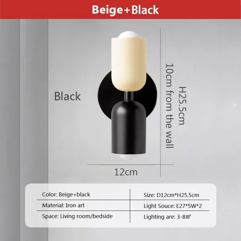 Dropshipping Nordic Wall Lamp LED Macaron Minimalist Sconce Bedroom Bedside Living Room Study Aisle Indoor Home Decoration Light