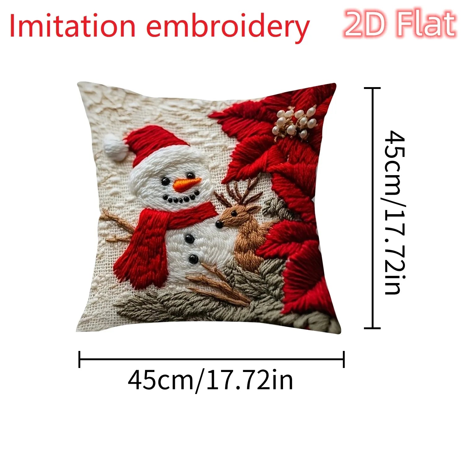 1pcs 2D Christmas Pillow Cover Xmas Party Decoration 2025 Xmas Holiday Santa Claus Pillow Cover Navidad Natal New Year Gift 2026