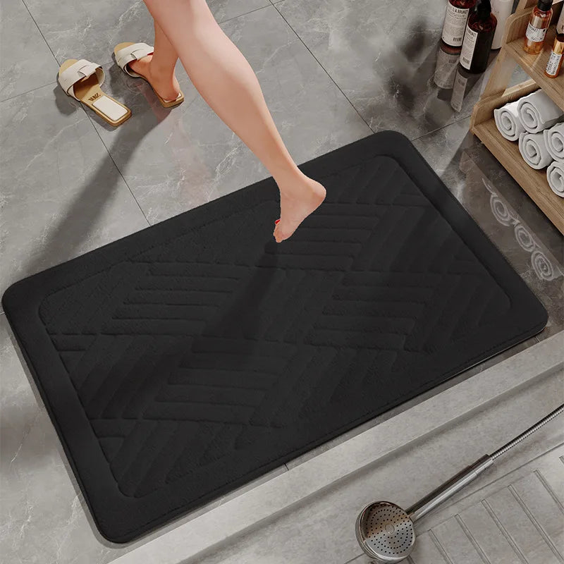 Super Absorbent Bath Mat, Memory Foam Bathroom Rug, Quick Dry Non Slip Door Mat, Plush Toilet Shower Floor Mat, Machine Washable