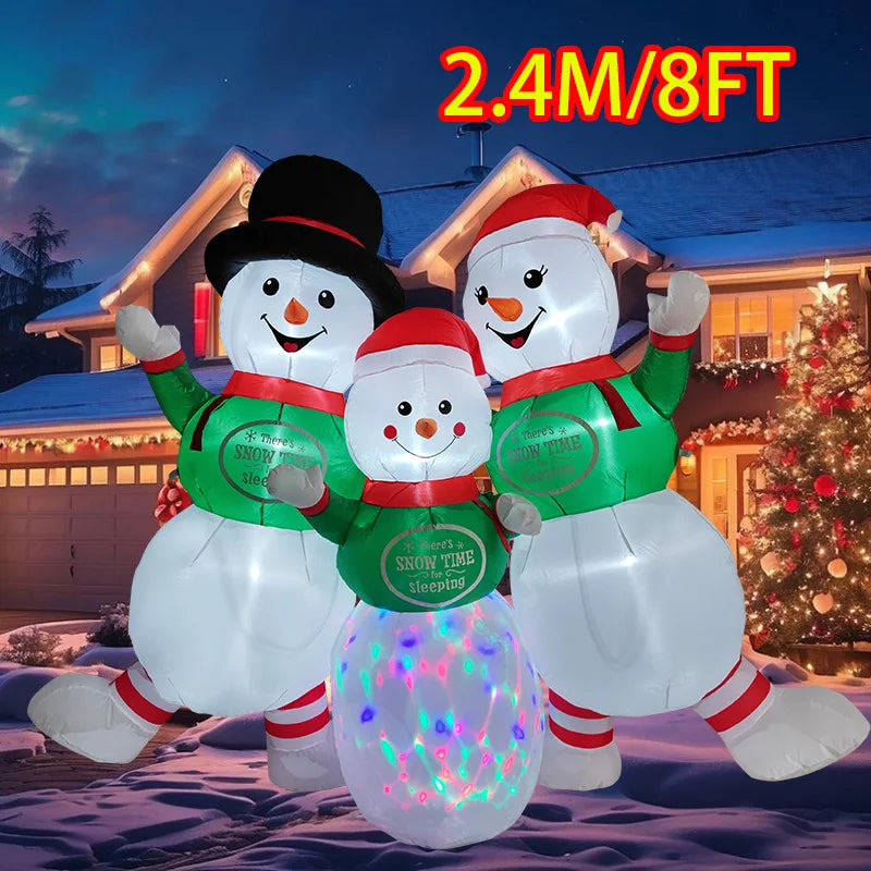 Inflatable Toys Christmas Decorations Gingerbread Man Snowman Arch Built-in LED Lights Model Party Xmas Holiday Decor Ornaments