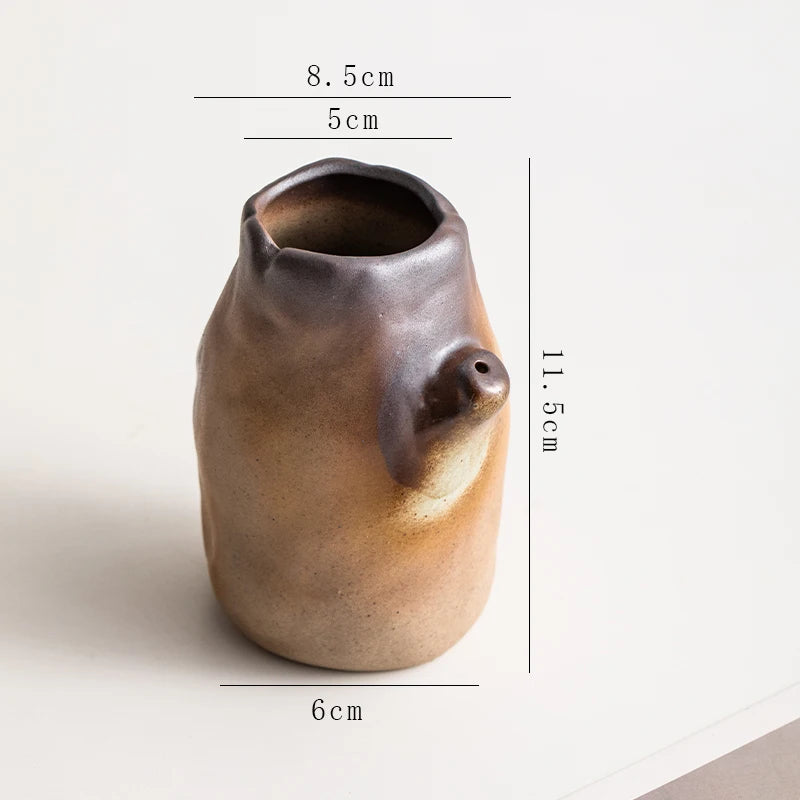 Creative Irregular Stone Shape Ceramic Vase Flowers Plant Potted Hydroponics Mini Vase Interior Aesthetics Home Decoration Gifts