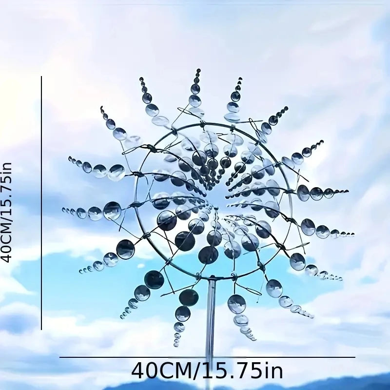 Unique Magical Metal Windmill 3D Wind Kinetic Sculpture Wind Catchers Outdoor Patio Decoration Wind Spinners For Outdoor Garden