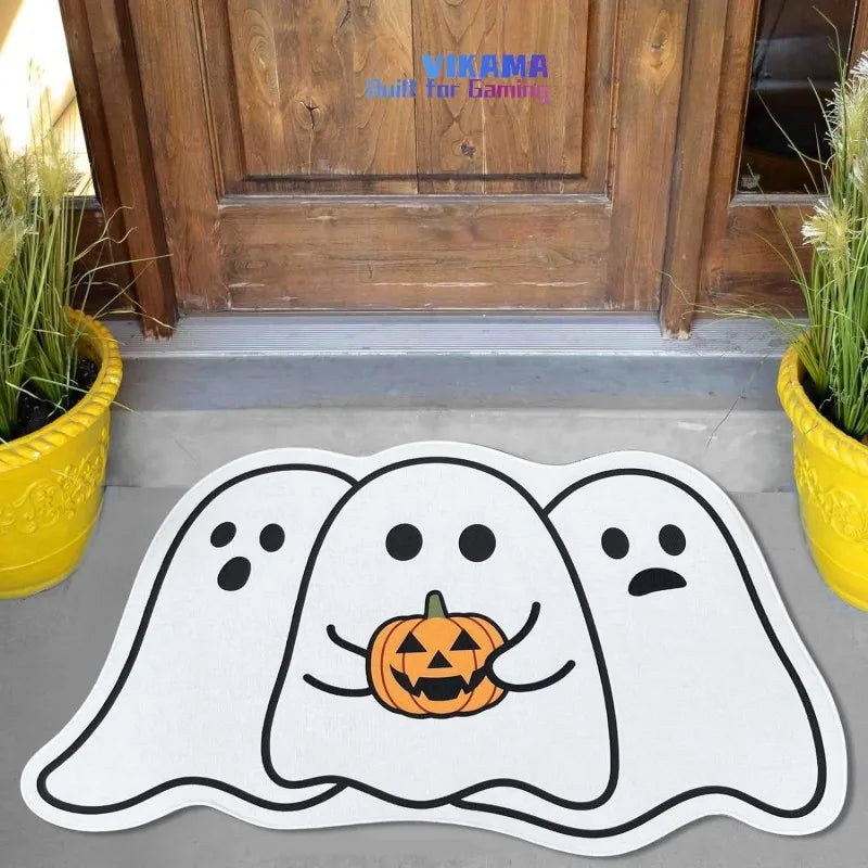 Vikama Halloween Shaped Imitation Cashmere Floor Mats Absorbent Bathroom Horror Entrance Door Mat Home Decoration