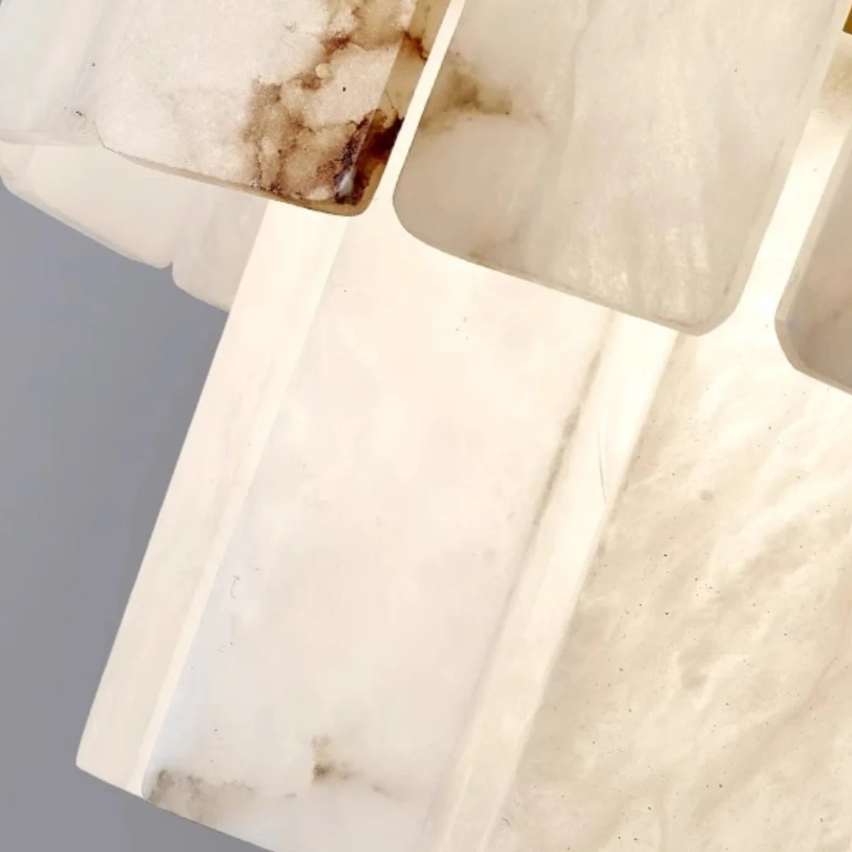 2025 Modern minimalist creative designer luxury Spanish marble warm white brass chandelier home life chandelier