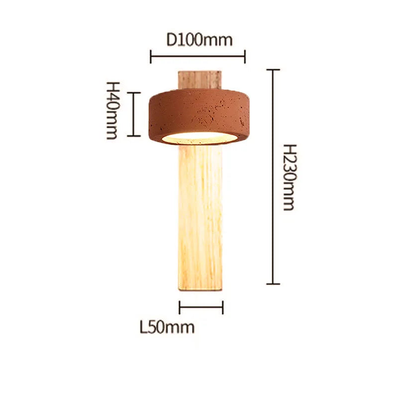 Industrail Brick Red Bedside Light Led 6W Bedroom Hotel Foyer Restaurant Corridor Retro Decor Travertine Wall Lamp