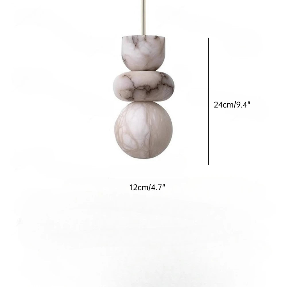 Simple LED Spanish Natural Marble Alabaster Pendant Lamp Living Room Corridor Bedside Chandelier Art Design Indoor Home Decor