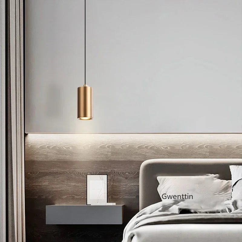 Modern Gold Chandelier Bedside Pendant Lights Dining Room Hanging Lamps Ceiling Suspension COB LED Lighting Fixtures Home Decor