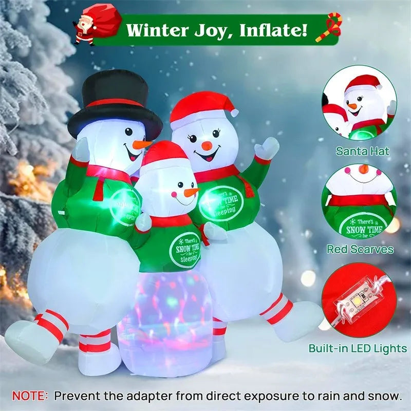 Inflatable Toys Christmas Decorations Gingerbread Man Snowman Arch Built-in LED Lights Model Party Xmas Holiday Decor Ornaments