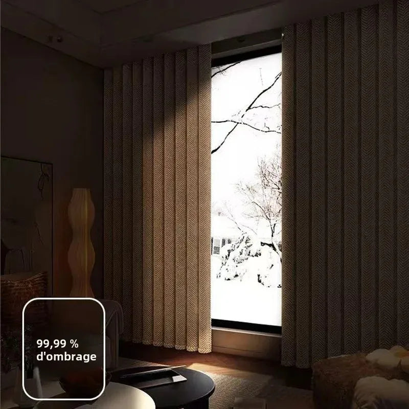 Soundproof Blackout Curtain for Living Room Windproof Window Curtains Warm Winterization Cold Weather Drapery for Bedroom Winter