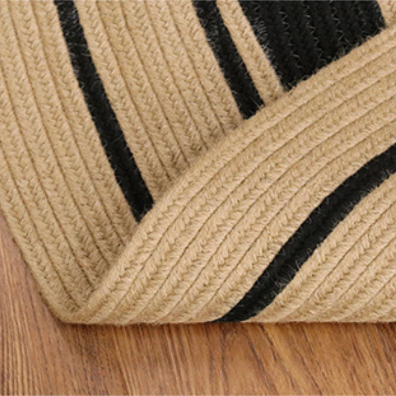 Natural Jute Handwoven Living Room Carpet, Minimalist Bedroom Rug for Home Decoration, Durable and Breathable Floor Mat