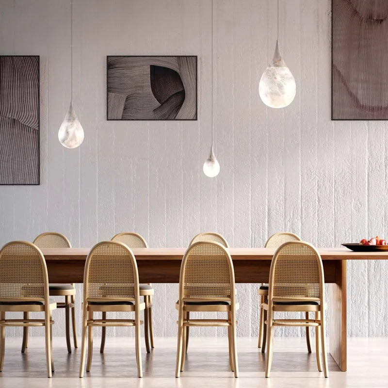 French restaurant chandelier imitation marble lamp bedroom bedside lamp Wabi Sabi minimalist bar design model room lamp