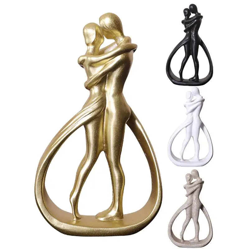 Lovers Statue Kiss Couple Figurine Romantic Couple Figurines Aesthetic Decorations Modern Sculpture decor For Home Living Room