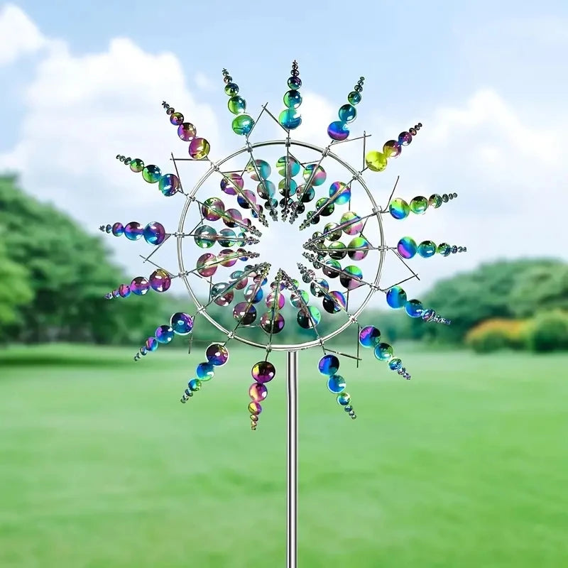 Unique Magical Metal Windmill 3D Wind Kinetic Sculpture Wind Catchers Outdoor Patio Decoration Wind Spinners For Outdoor Garden
