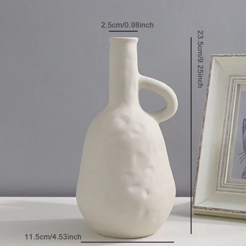 Nordic Minimalist Ceramics Vase Ornaments Creative Living Room TV Cabinet Desktop Dried Flower Vases Home Decoration Accessories