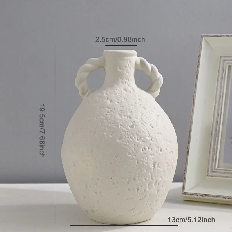 Nordic Minimalist Ceramics Vase Ornaments Creative Living Room TV Cabinet Desktop Dried Flower Vases Home Decoration Accessories