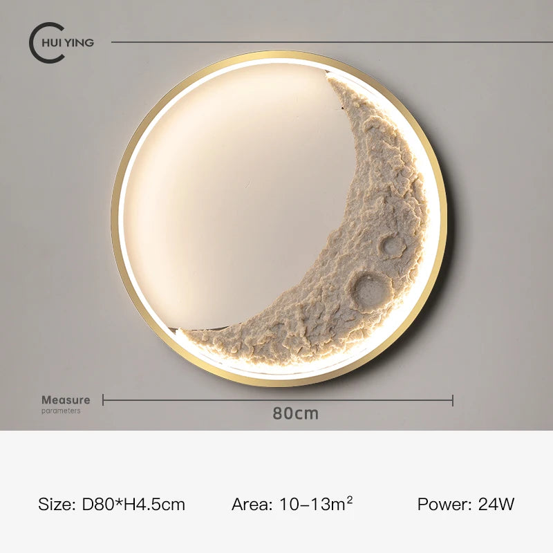 Creative Moon wall Lamp Led dimmable murale bedroom beside Light For Living Room Kitchen Hall Background Decor Stairway light
