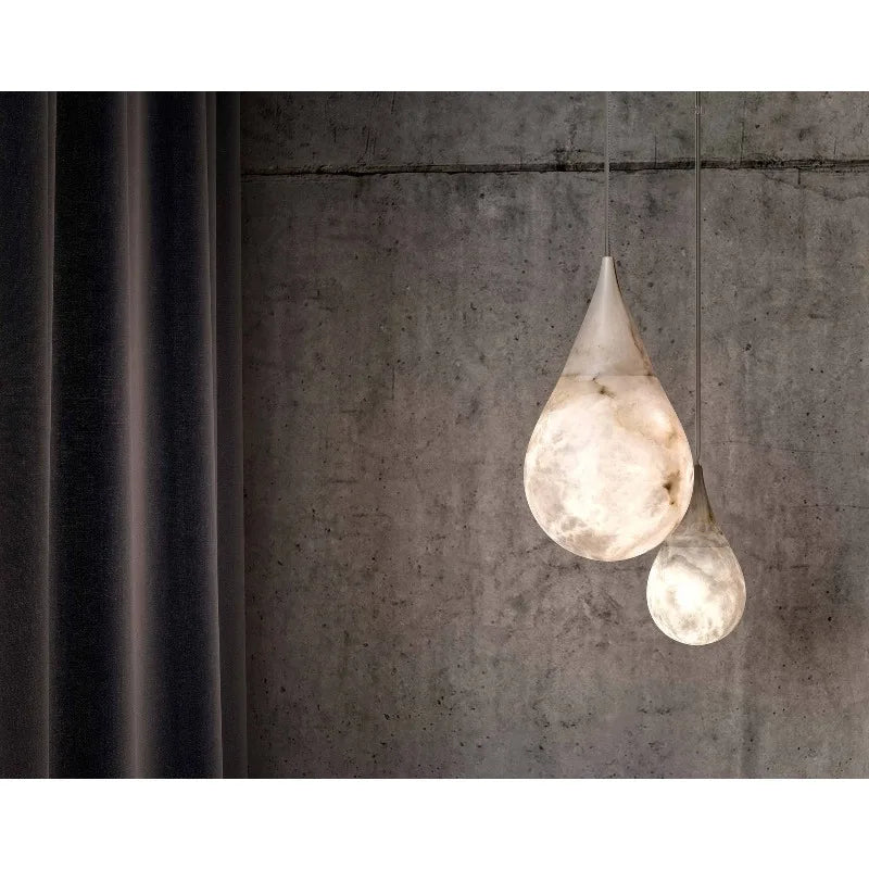 French restaurant chandelier imitation marble lamp bedroom bedside lamp Wabi Sabi minimalist bar design model room lamp