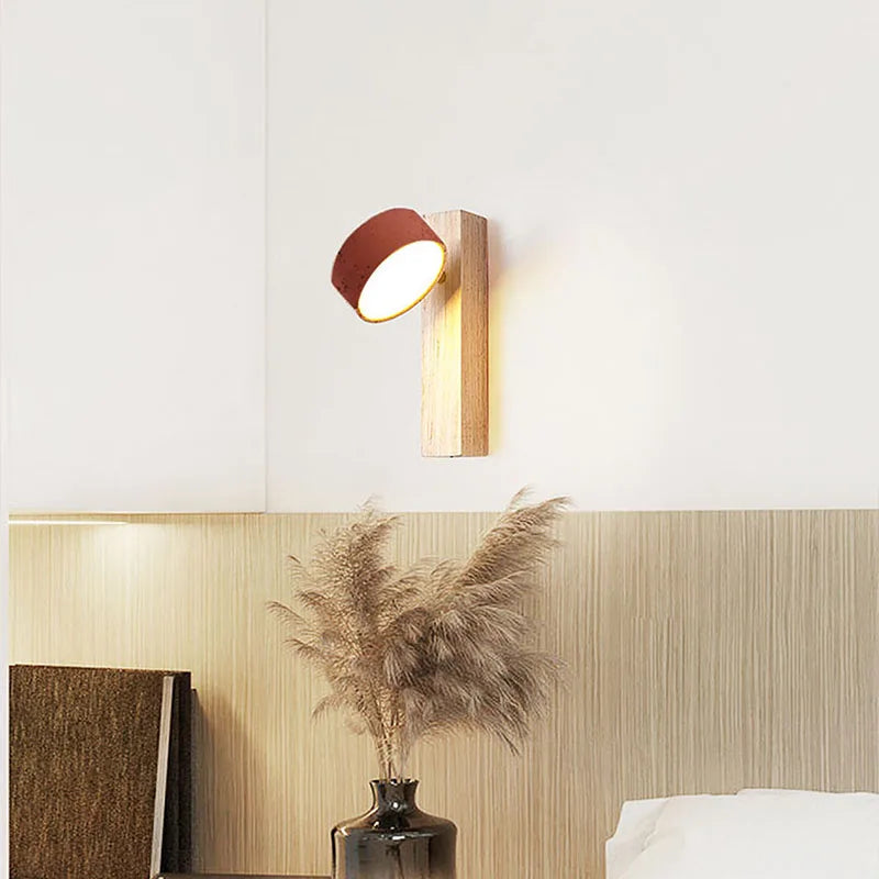 Industrail Brick Red Bedside Light Led 6W Bedroom Hotel Foyer Restaurant Corridor Retro Decor Travertine Wall Lamp