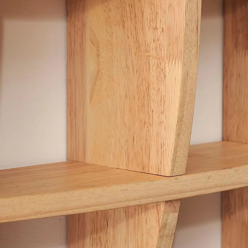 Retro Wooden Wall Hanging Shelf, Display Stand, Teaware Organization, Home Decoration, Background, Storage
