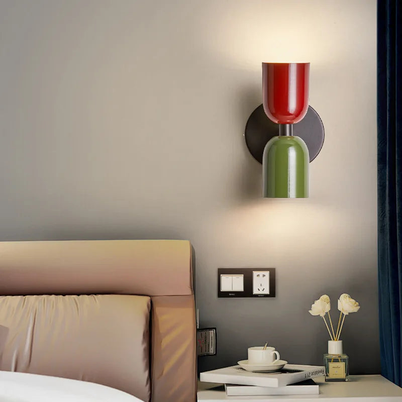 Dropshipping Nordic Wall Lamp LED Macaron Minimalist Sconce Bedroom Bedside Living Room Study Aisle Indoor Home Decoration Light