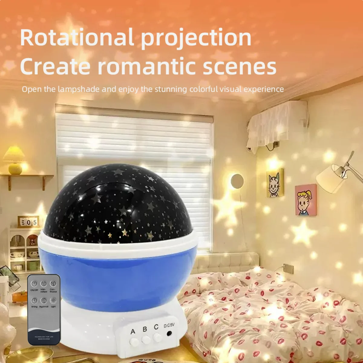 Star Projector Lamp Children Bedroom LED Night Light Baby Lamp Decor Starry Festival Atmosphere Lamp Moon Galaxy Projector Lamp